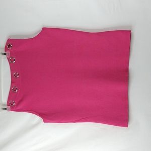 Women Pink Sleeveless Grommet Top Size: M